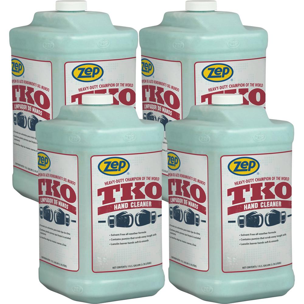Zep TKO Hand Cleaner - Lemon Lime ScentFor - 1 gal (3.8 L) - Dirt Remover, Grime Remover, Grease Remover - Hand - Blue, Opaque - Solvent-free, Heavy Duty, Non-flammable - 4 / Carton. Picture 1