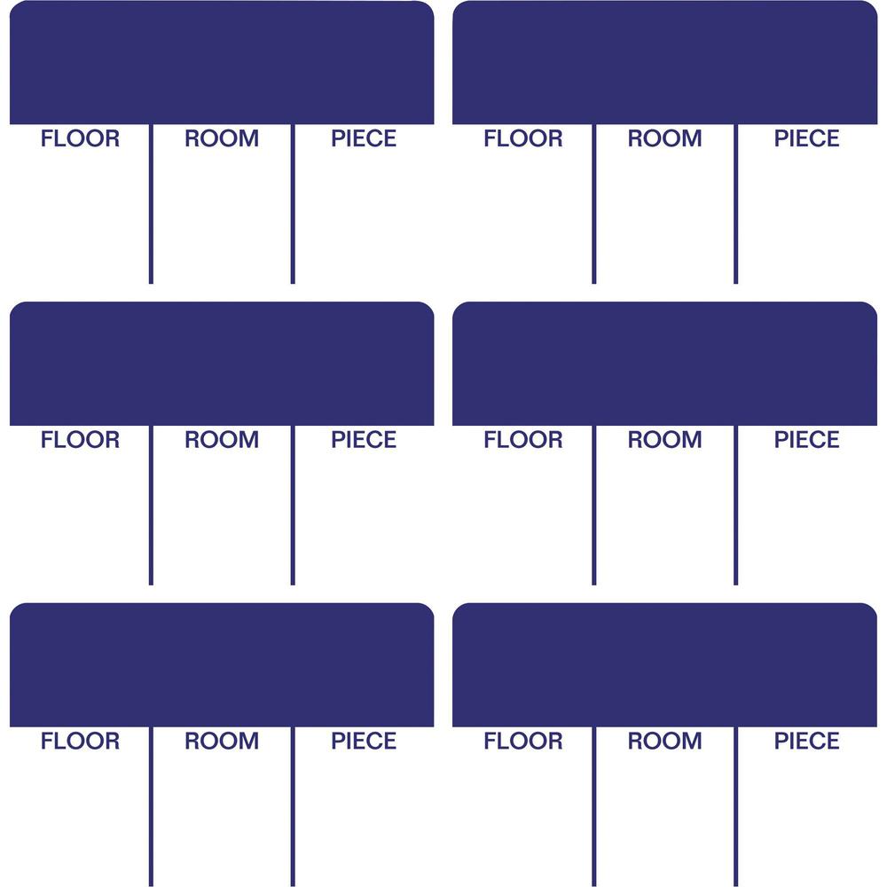 Tabbies Moving Labels - 1/2" Height x 6 3/5" Width x 6 1/2" Length - Removable Adhesive - Blue - 86 / Pack. Picture 1