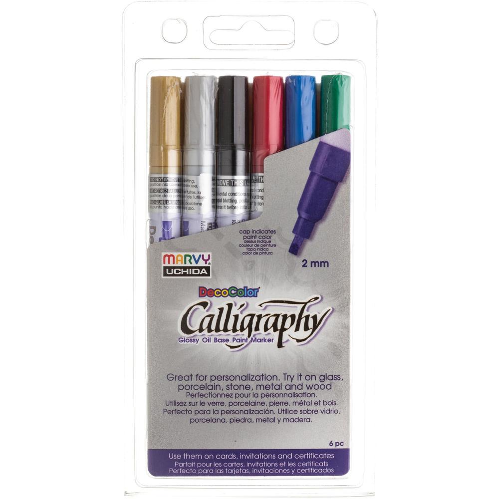 Calligraphy Paint Marker Set, 6 Colors. Picture 1
