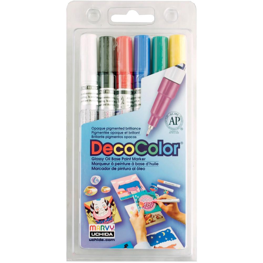 Uchida DecoColor Opaque Paint Markers - Extra Fine Marker Point - Multi Oil Based, Pigment-based Ink - 6 / Set. Picture 1