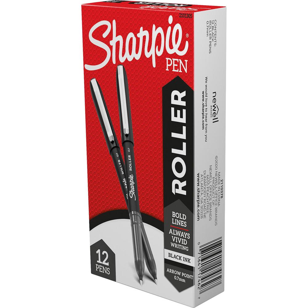 Sharpie Rollerball Pens - 0.7 mm Pen Point Size - Arrow Pen Point Style - 1 Dozen. Picture 1