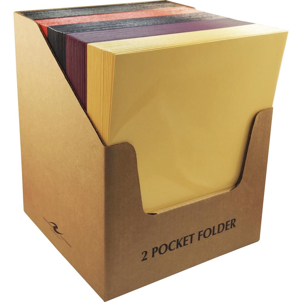 Roaring Spring Letter Pocket Folder - 8 1/2" x 11" - 50 Sheet Capacity - 2 Internal Pocket(s) - Board - Assorted - 100 / Case. The main picture.