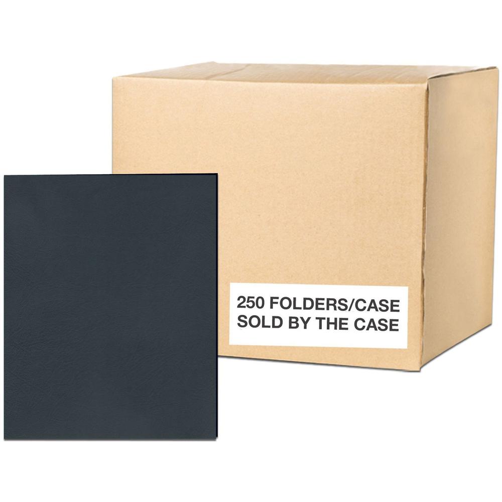 Roaring Spring Letter Pocket Folder - 8 1/2" x 11" - 50 Sheet Capacity - 2 Internal Pocket(s) - Black - 250 / Carton. Picture 1