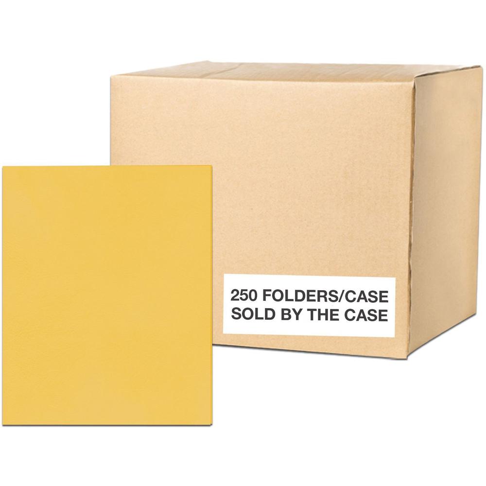 Roaring Spring Letter Pocket Folder - 8 1/2" x 11" - 50 Sheet Capacity - 2 Internal Pocket(s) - Gold - 250 / Carton. Picture 1