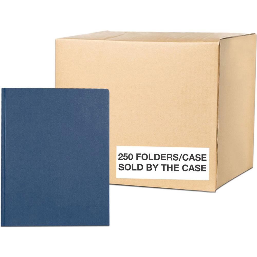 Roaring Spring Letter Fastener Folder - 8 1/2" x 11" - 50 Sheet Capacity - 3 x Prong Fastener(s) - 2 Internal Pocket(s) - Dark Blue - 250 / Carton. Picture 1