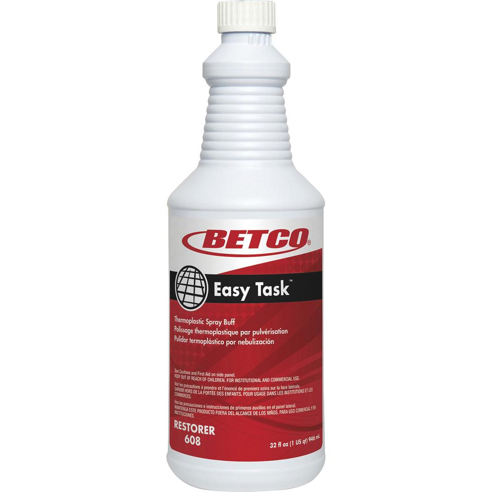 Betco Easy Task Spray Buff - Ready-To-Use Spray - 32 fl oz (1 quart) - Clean Bouquet Scent - 1 Each - Milky Green, Clear. The main picture.