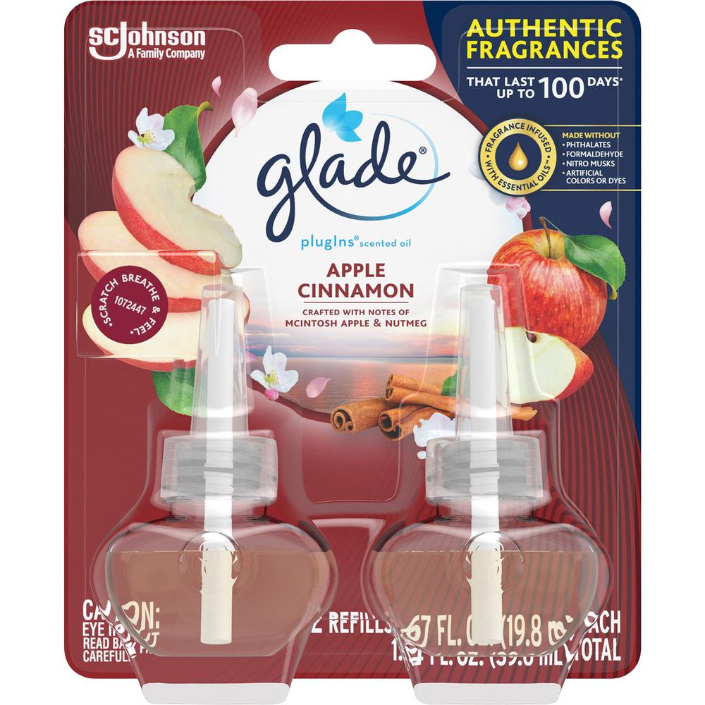 Glade PlugIns Apple Cinnamon Oil Refill - Oil - 1.3 fl oz (0 quart) - Apple Cinnamon - 30 Day - 2 / Pack - Long Lasting. Picture 1