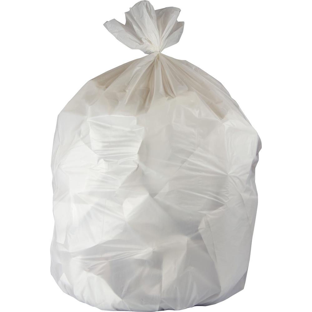 Genuine Joe 16-gallon Linear Low-Density Bags - 16 gal Capacity - 24" Width x 32" Length - 0.40 mil (10 Micron) Thickness - Low Density - White - Resin - 500/Carton - Waste Disposal. Picture 1