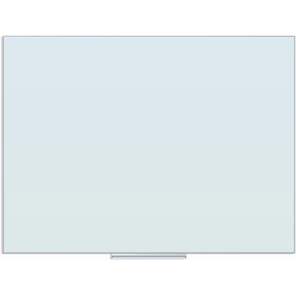 U Brands Floating Glass Dry Erase Board - 35" (2.9 ft) Width x 47" (3.9 ft) Height - Frosted White Tempered Glass Surface - Rectangle - Horizontal/Vertical - 1 Each. Picture 1