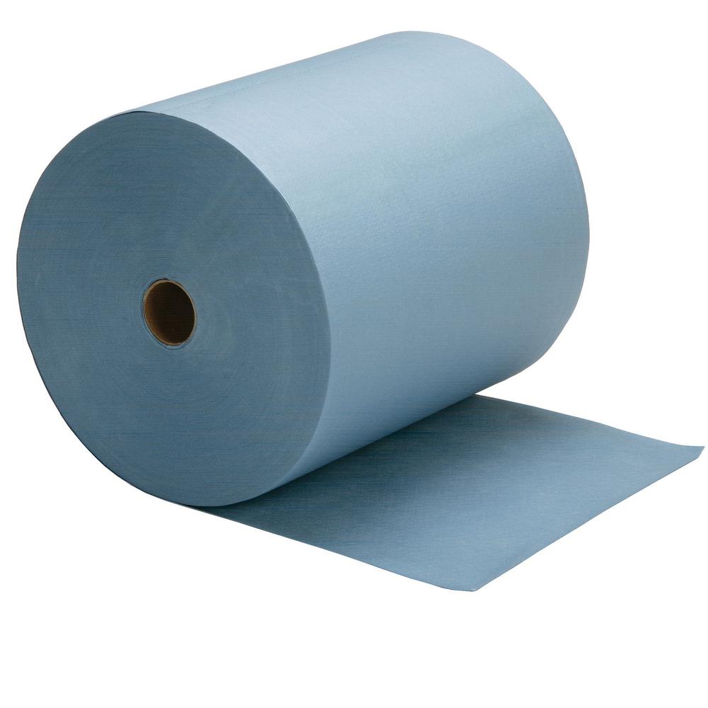 SKILCRAFT Industrial Shop Towels - 10.75" x 10.75" - Blue - Fiber Paper - Low Linting, Tear Resistant, Disposable - For Multi Surface, Multipurpose - 472 / Roll. Picture 1