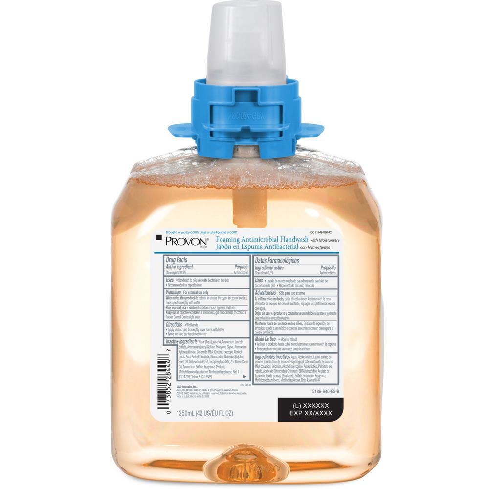 Provon FMX-12 Foaming Antimicrobial Handwash - Light Fruity Scent - 42.3 fl oz (1250 mL) - Kill Germs, Bacteria Remover - Hand - Amber - Rich Lather - 1 Each. The main picture.