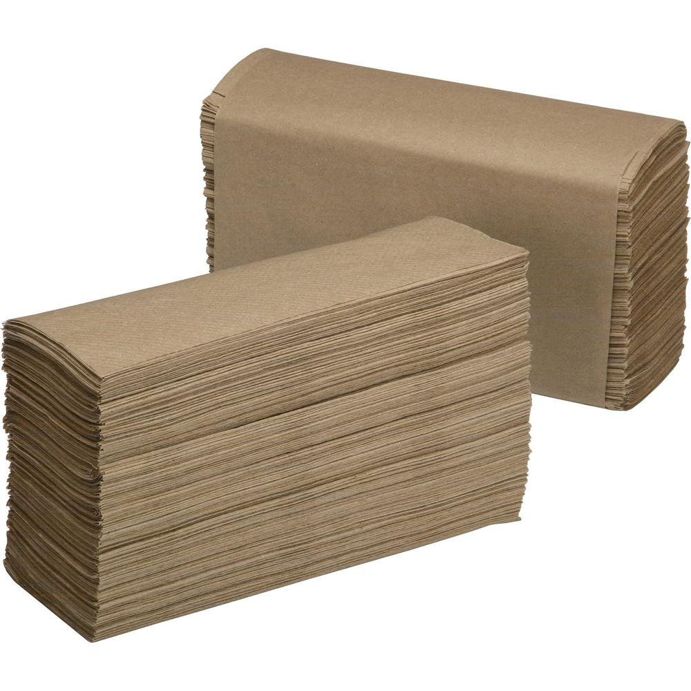 SKILCRAFT Multifold Paper Towels - Multifold - 9.50" x 9.25" - Natural - Fiber Paper - Eco-friendly, Chlorine-free - 250 Per Pack - 16 / Carton - TAA Compliant. Picture 1