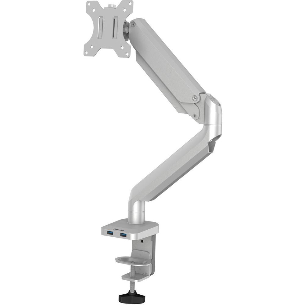 Fellowes Platinum Series Single Monitor Arm - Silver - 1 Display(s) Supported - 27" Screen Support - 20 lb Load Capacity - 1 Each. Picture 1