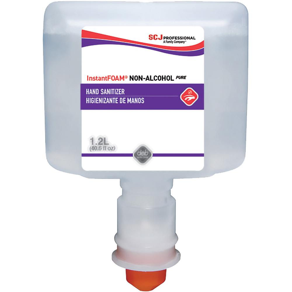 SC Johnson Hand Sanitizer Foam Refill - 40.6 fl oz (1200 mL) - Kill Germs - Hand - Clear - Non-drying, Dye-free, Unscented, Anti-irritant, Drip-free, Splash Resistant - 3 / Carton. Picture 1