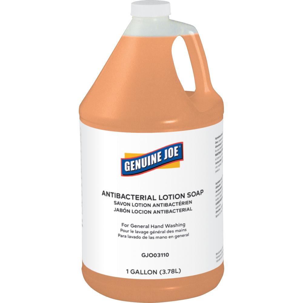 Genuine Joe Antibacterial Lotion Soap - 1 gal (3.8 L) - Bacteria Remover, Grime Remover, Dirt Remover - Hand - Orange - Anti-septic, Pleasant Scent - 1 Each. Picture 1