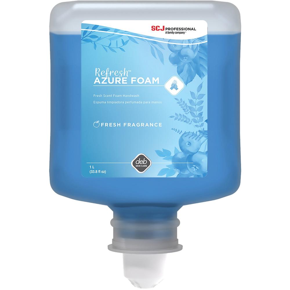 SC Johnson Foam Hand Soap - 33.8 fl oz (1000 mL) - Dirt Remover, Kill Germs - Hand - Moisturizing - Blue - Anti-irritant, Non-drying - 6 / Carton. Picture 1