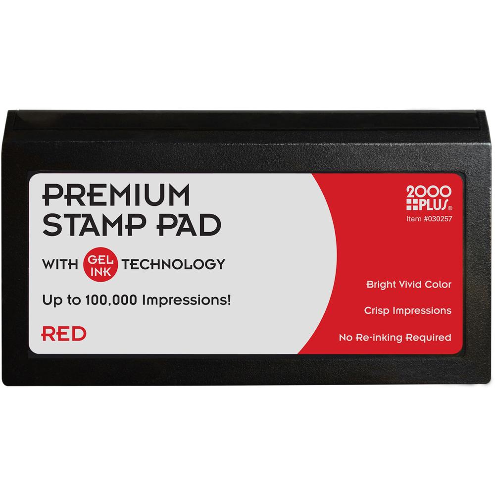 Consolidated Stamp Stamp Pad - 1 Each - 0.8" Height x 3.3" Width x 4.8" Length - Red Ink - Gel. Picture 1