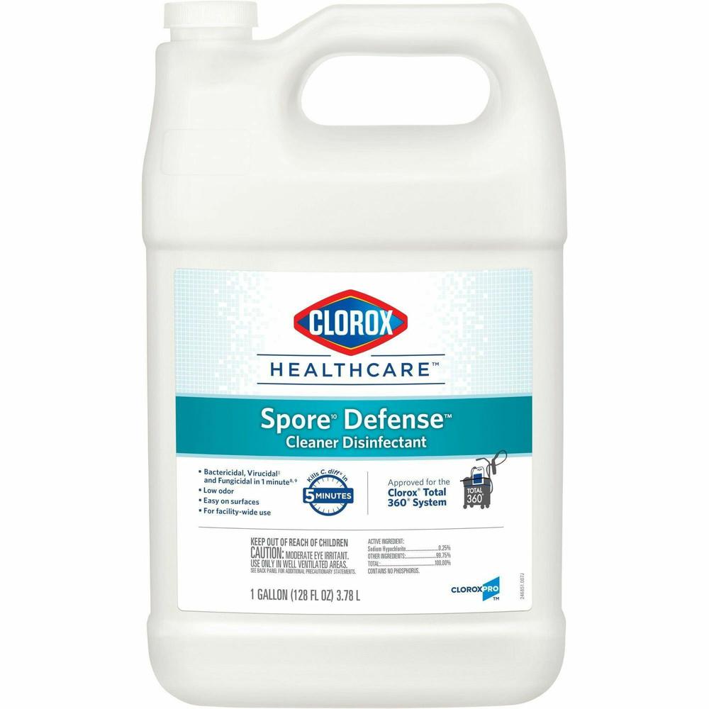 Clorox Spore Defense Disinfectant Cleaner - Ready-To-Use Liquid - 128 fl oz (4 quart) - Bottle - 1 Each - White. Picture 1