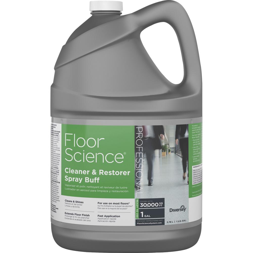 Diversey Floor Science Cleaner Spray Buff - Ready-To-Use Liquid - 128 fl oz (4 quart) - Characteristic Scent - 1 Each - Straw. Picture 1