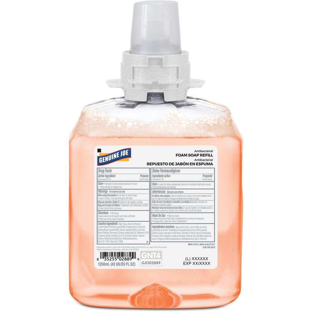 Genuine Joe Antibacterial Foam Soap Refill - Orange Blossom ScentFor - 42.3 fl oz (1250 mL) - Bacteria Remover - Hand, Skin - Antibacterial - Orange - 1 Each. Picture 1