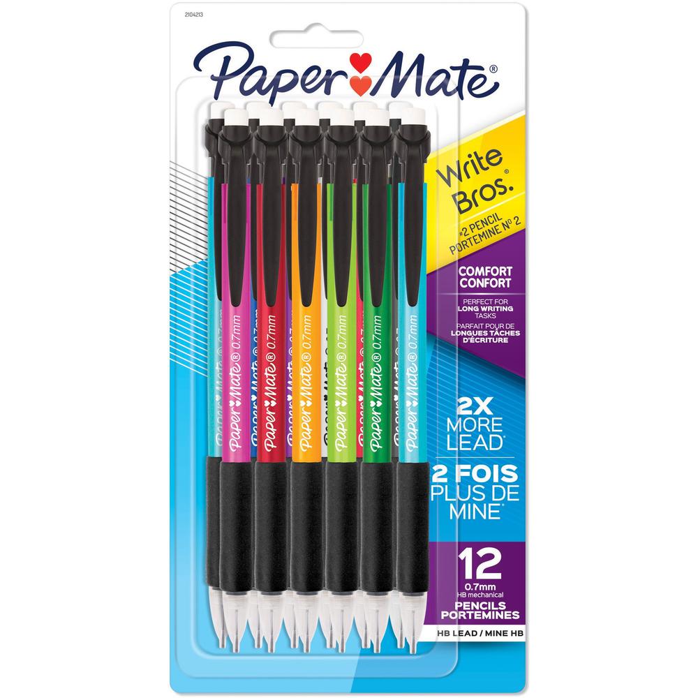 Paper Mate Write Bros. Comfort Mechanical Pencils - #2 Lead - 0.7 mm Lead Diameter - 12 / Dozen. Picture 1