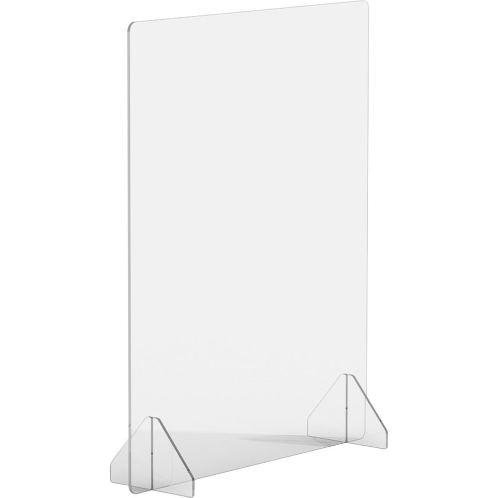 Lorell Social Distancing Barrier - 24" Width x 7" Depth x 30" Height - 1 Each - Clear - Acrylic. Picture 1