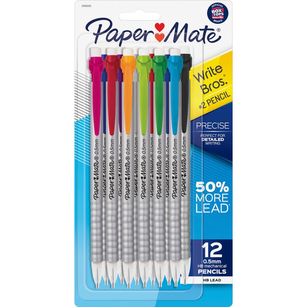 Paper Mate Write Bros. Strong Mechanical Pencils - #2 Lead - 0.5 mm Lead Diameter - Multi Lead - 12 / Dozen. The main picture.