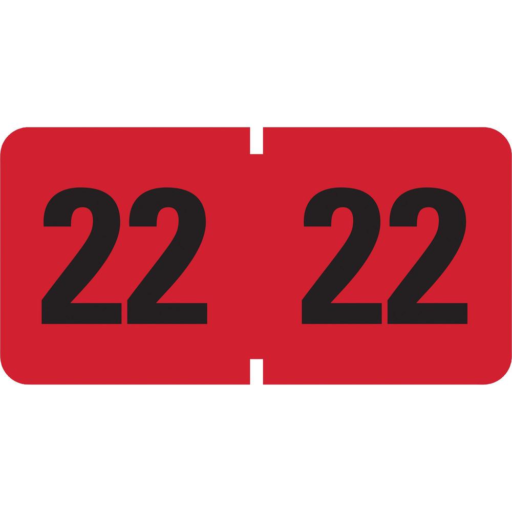 Smead ETYJ Color-Coded Year Labels - "2022" - 1 1/2" Width x 3/4" Length - Rectangle - Red - 500 / Roll. Picture 1