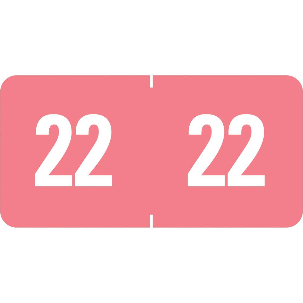 Smead ETS Color-coded Year Labels - "2022" - 1 1/2" x 3/4" Length - Rectangle - Pink - 250 / Pack. Picture 1