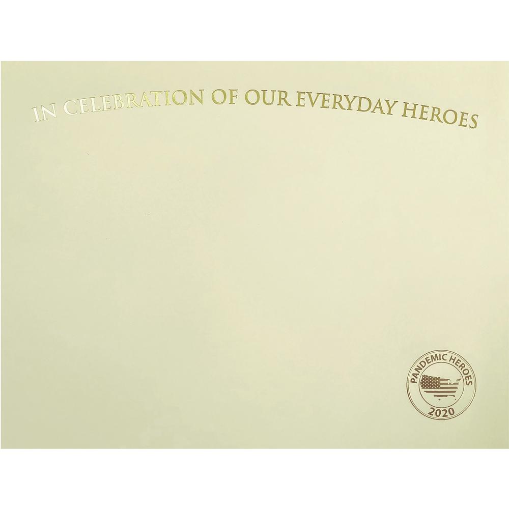 St. James&reg; Premium-Weight Certificates - 65 lb Basis Weight - "Everyday Heroes" - 8.5" x 11" - Inkjet, Laser Compatible - Ivory, Gold Foil - 25 / Pack - TAA Compliant. Picture 1