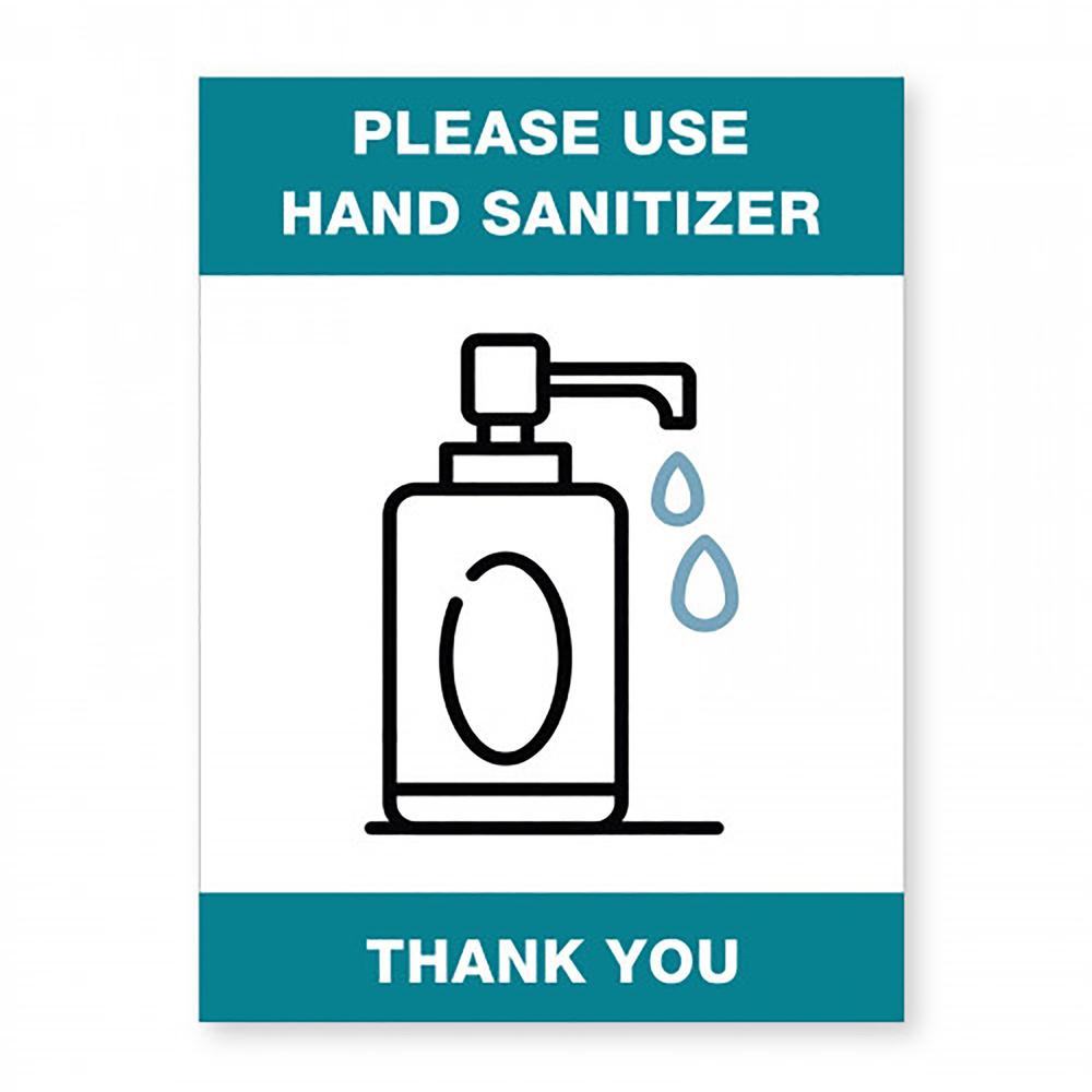 Lorell Please Use Hand Sanitizer Sign - 1 Each - Please Use Hand Sanitizer Print/Message - 6" Width - Rectangular Shape - Easy to Clean, Easy Installation - Acrylic - White, Green. The main picture.