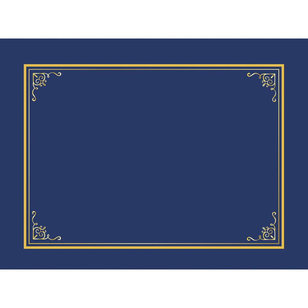 Geographics Letter Certificate Holder - 8 1/2" x 11" - Navy - 5 / Pack. Picture 1