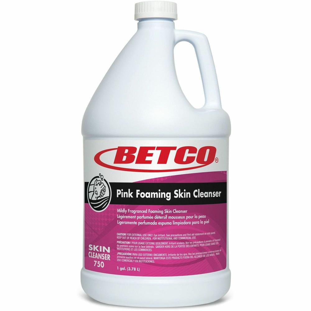 Betco Foam Skin Soap Cleanser, Fresh Scent, 128 Oz, Case of 4 Bottles - Fresh ScentFor - 1 gal (3.8 L) - Hand, Skin - Moisturizing - Pink - 4 / Carton. Picture 1