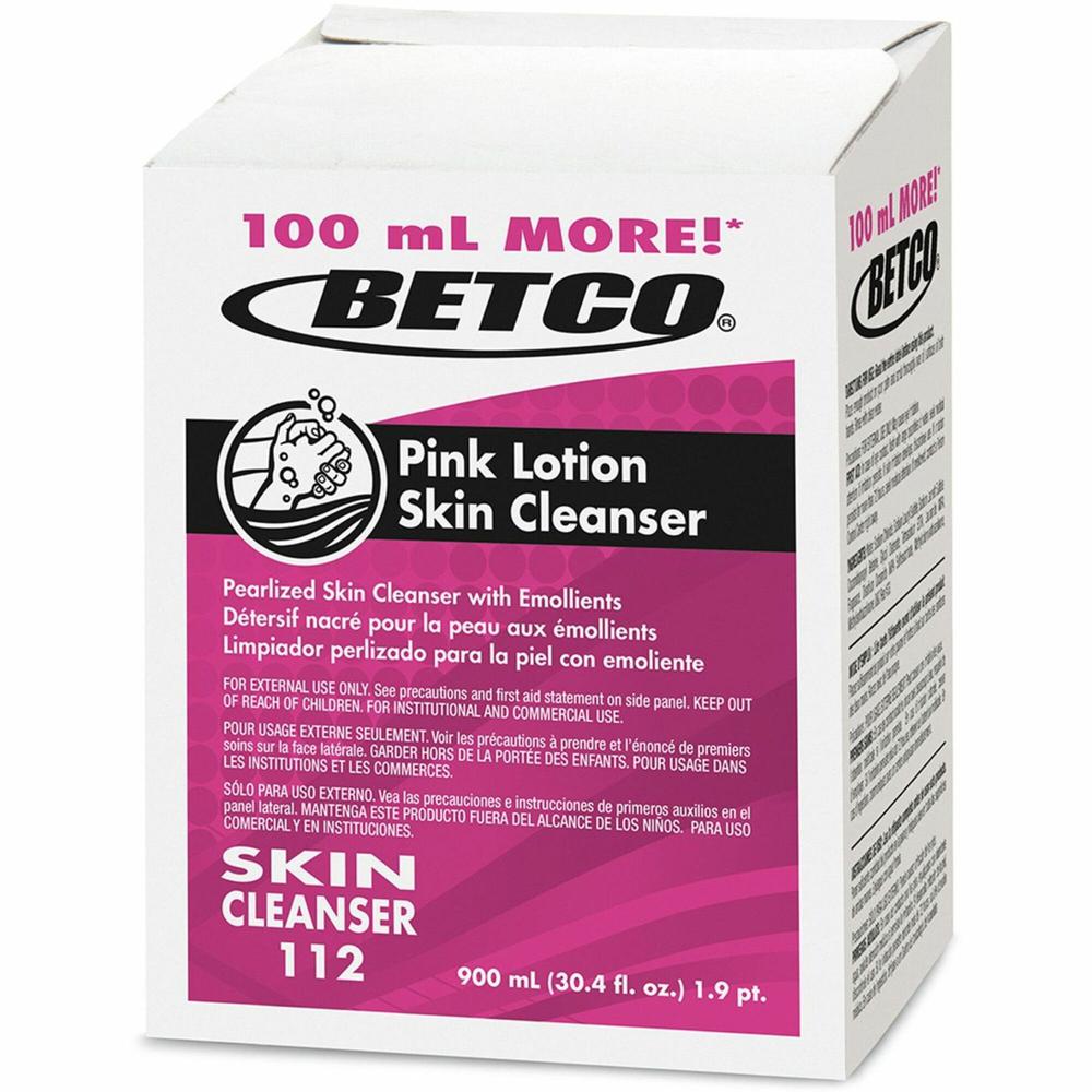 Betco Lotion Skin Soap Cleanser, Floral Scent, 30.43 Oz, Carton Of 12 Refills - Floral ScentFor - Skin, Hand - Moisturizing - Pink - Anti-irritant, pH Balanced - 12 / Carton. Picture 1