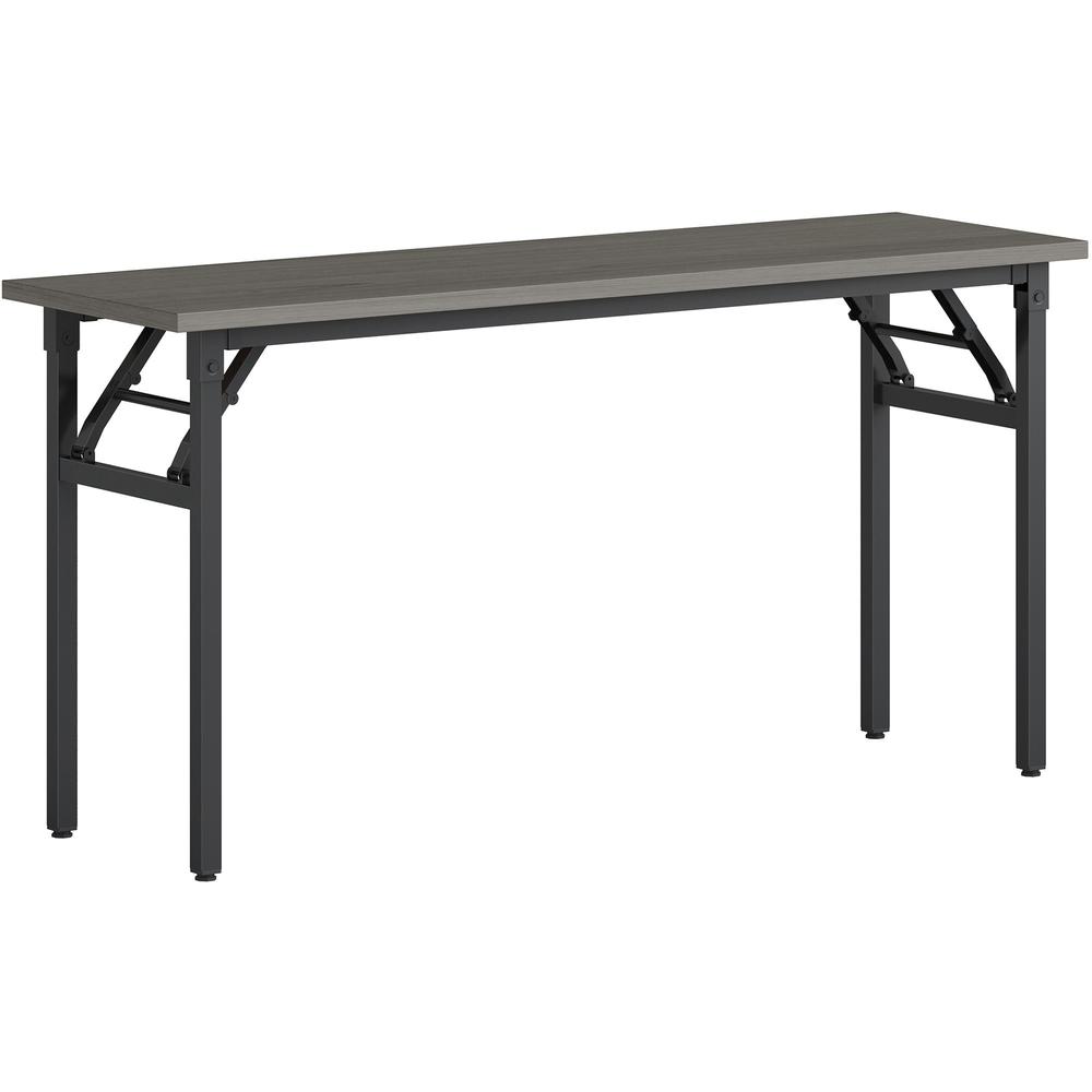 Lorell Folding Training Table - Melamine Top - 60" Table Top Width x 18" Table Top Depth x 1" Table Top Thickness - 30" HeightAssembly Required - Gray - Particleboard Top Material - 1 Each. Picture 1