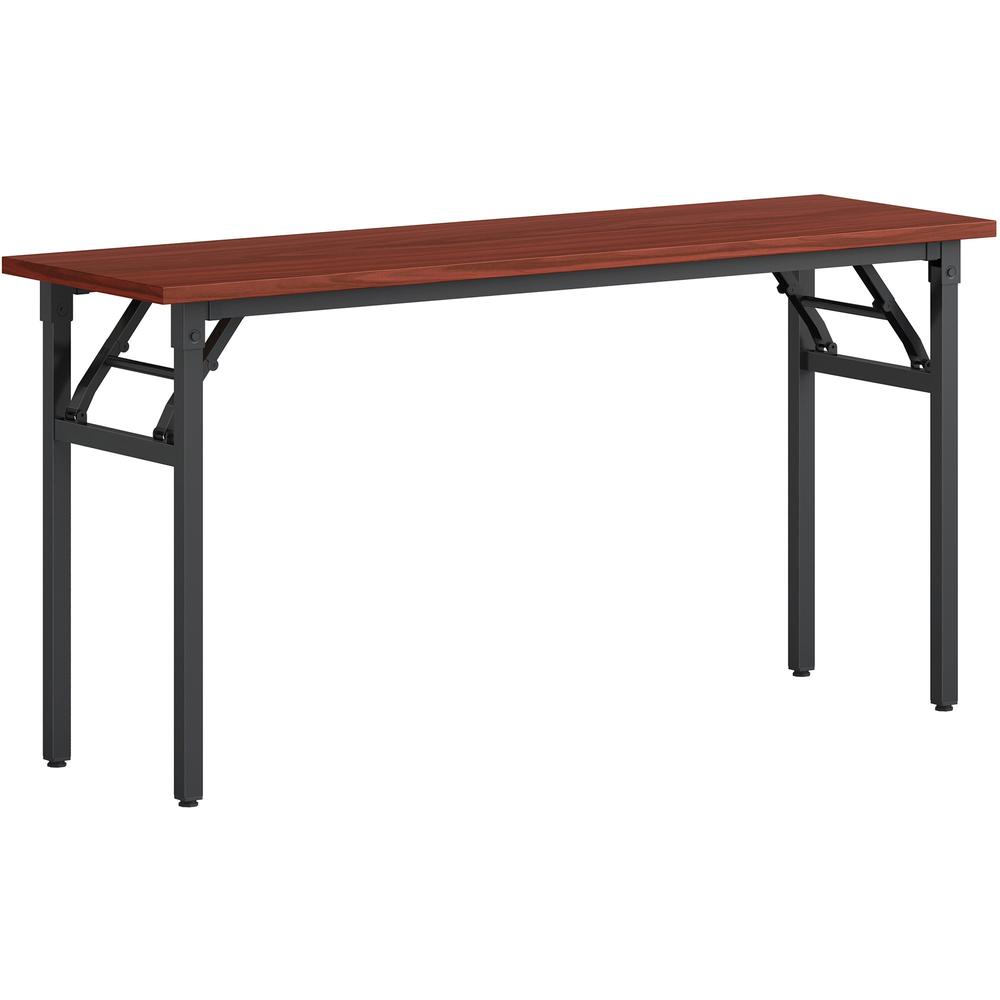 Lorell Folding Training Table - Melamine Top - 60" Table Top Width x 18" Table Top Depth x 1" Table Top Thickness - 30" HeightAssembly Required - Mahogany - Particleboard Top Material - 1 Each. Picture 1
