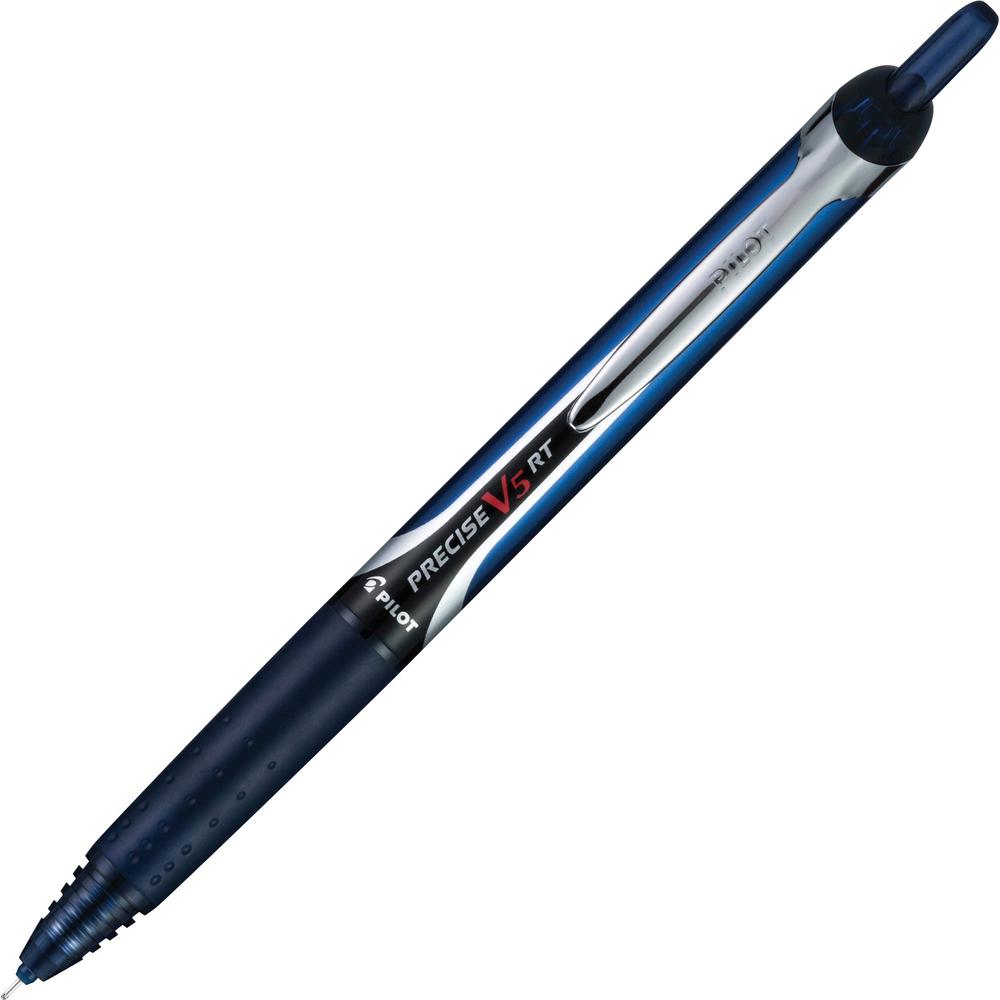 Pilot V5 Rollingball 0.5mm Retractable Pen - Extra Fine Pen Point - 0.5 mm Pen Point Size - Retractable - Navy Liquid Ink - Rubber Barrel - 1 Dozen. Picture 1