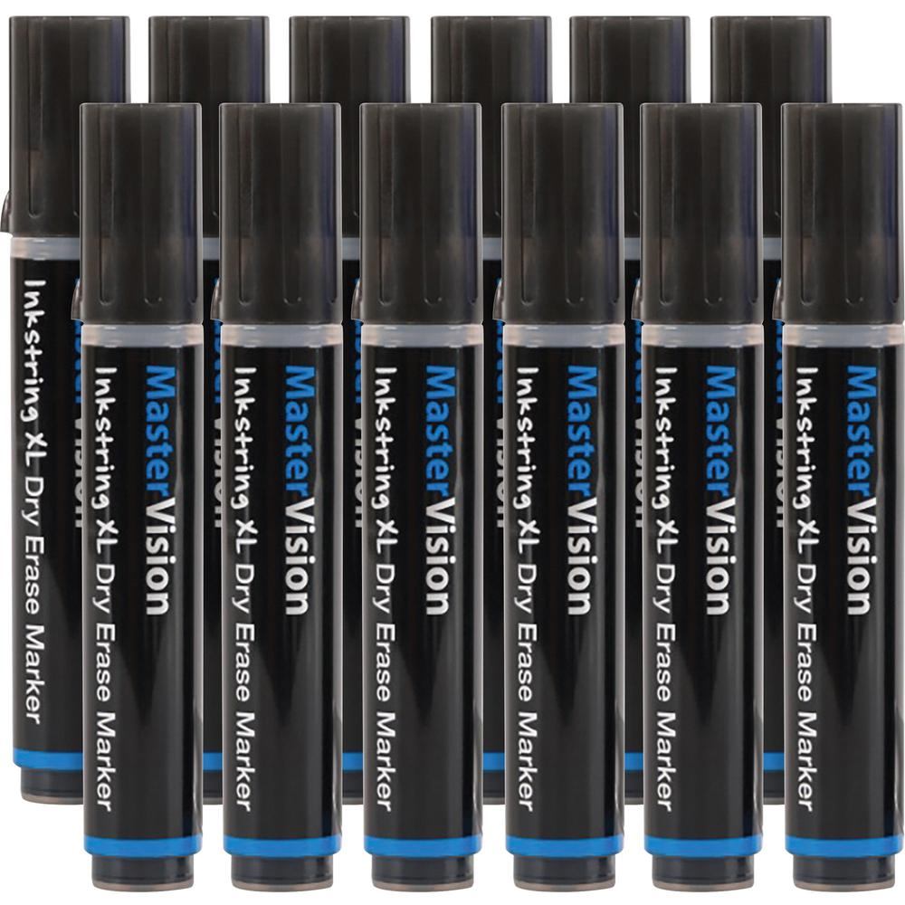 Bi-silque Inkstring XL Dry Erase Markers - 3 mm Marker Point Size - Bullet Marker Point Style - Black Gel-based Ink - 12 Each. Picture 1
