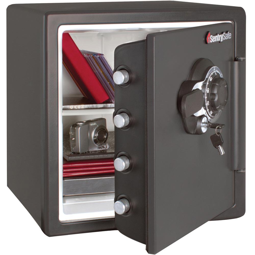Sentry Safe Combination Fire/Water Safe - 1.23 ft³ - Dual Key, Combination, Digital Lock - 4 Live-locking Bolt(s) - Fire Resistant, Water Resistant, Theft Resistant, Pry Resistant, Water Proof - for D. Picture 1