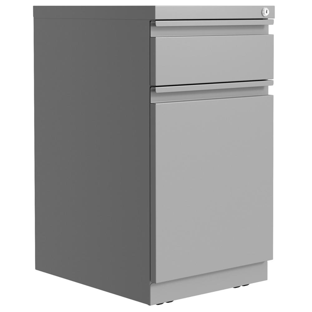 Lorell Backpack Drawer Mobile Pedestal File - 15" x 27.8" x 20" - 2 x Box Drawer(s), File Drawer(s) - Finish: Silver. The main picture.