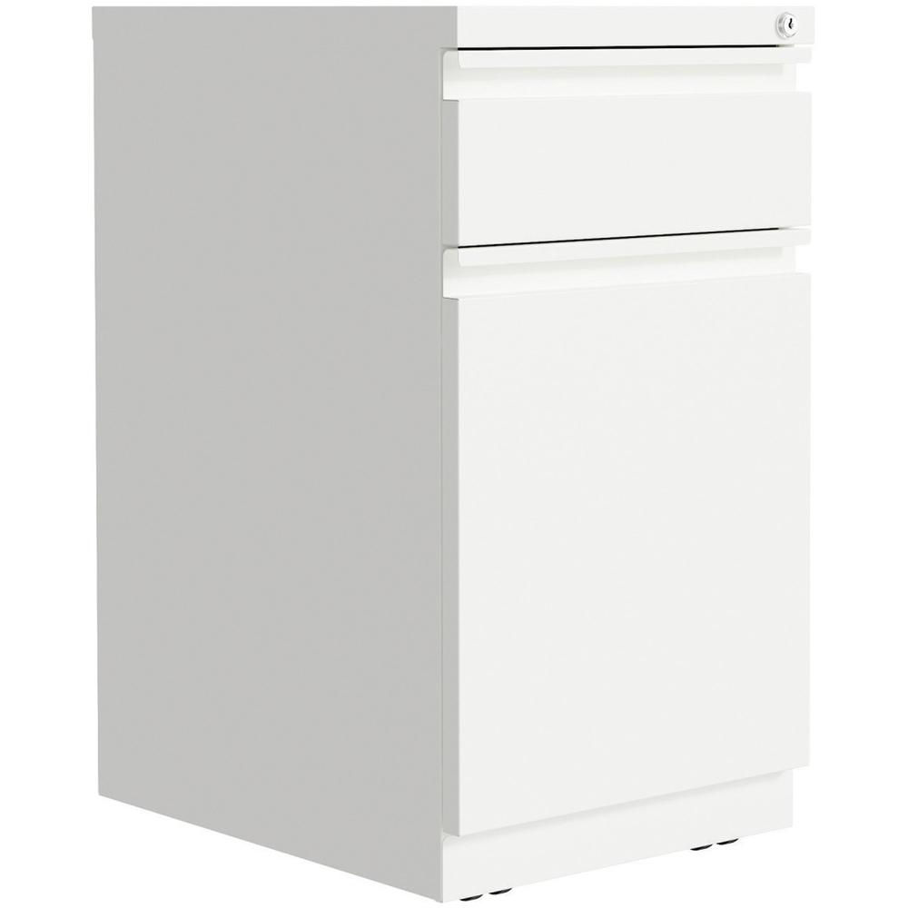 Lorell Mobile File Cabinet with Backpack Drawer - 15" x 27.8"20" - 2 x Box, File Drawer(s) - Finish: White. Picture 1