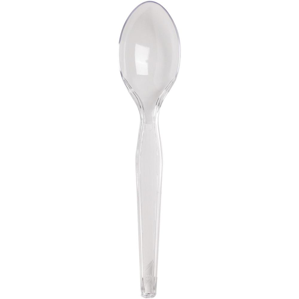 Dixie Heavyweight Plastic Cutlery - 1000/Carton - Teaspoon - 1 x Teaspoon - Breakroom - Disposable - Clear. Picture 1