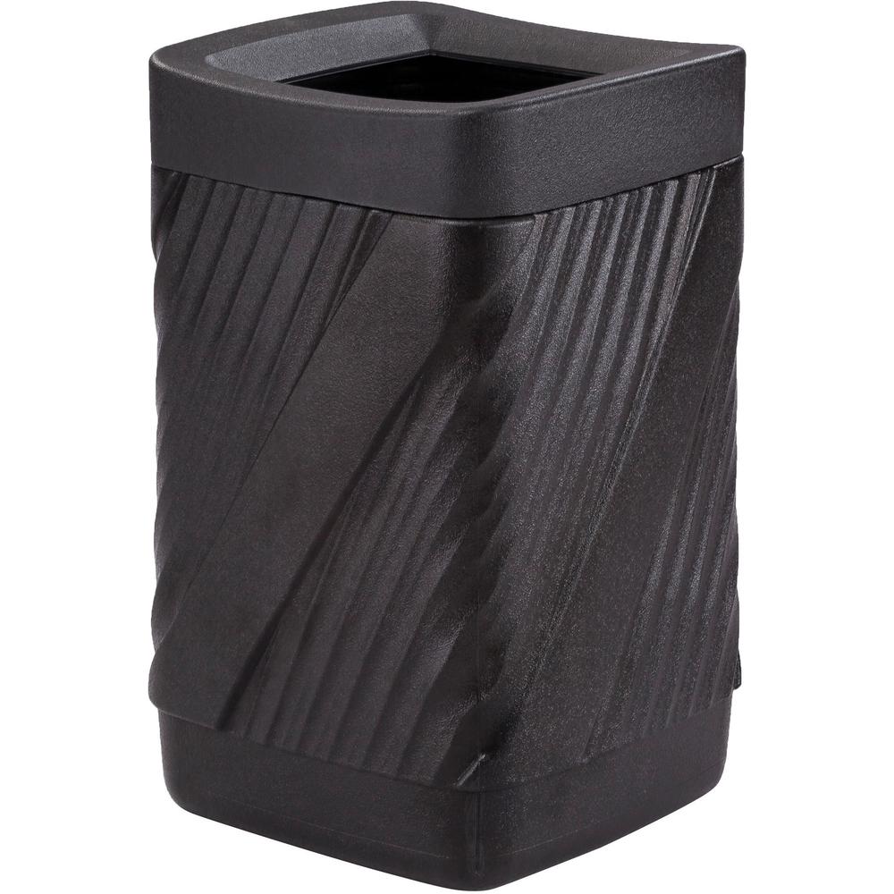 Safco Twist Waste Receptacle - 32 gal Capacity - Removable Lid, Durable, UV Resistant, Fade Resistant - 30" Height x 18.9" Width x 18.9" Depth - High-density Polyethylene (HDPE) - Black - 1 Each. Picture 1
