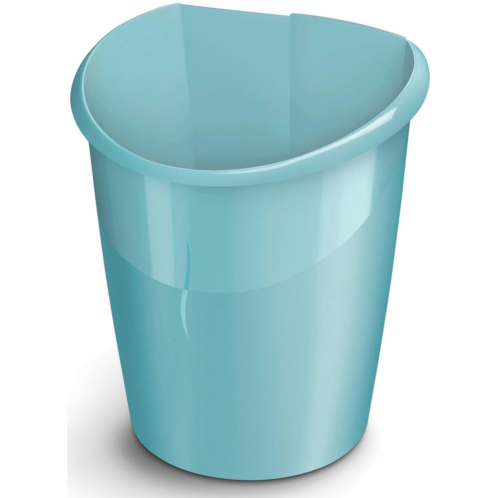 CEP Ellypse Waste Bin - 3.96 gal Capacity - Curved Mouth, Handle - 15" Height x 11" Width x 12.5" Depth - Mint - 1 Each. Picture 1