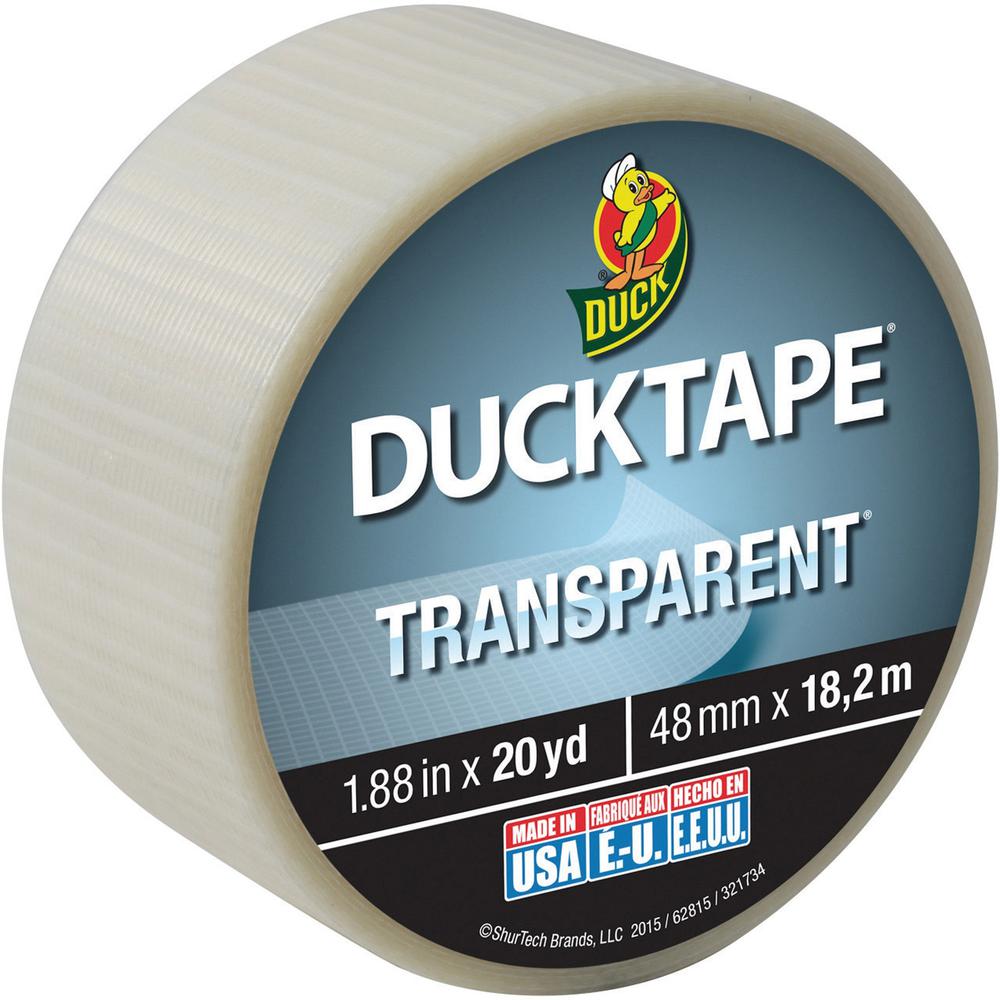 Duck Transparent Duct Tape - 20 yd Length x 1.90" Width - 1 Each - Transparent, Clear. Picture 1