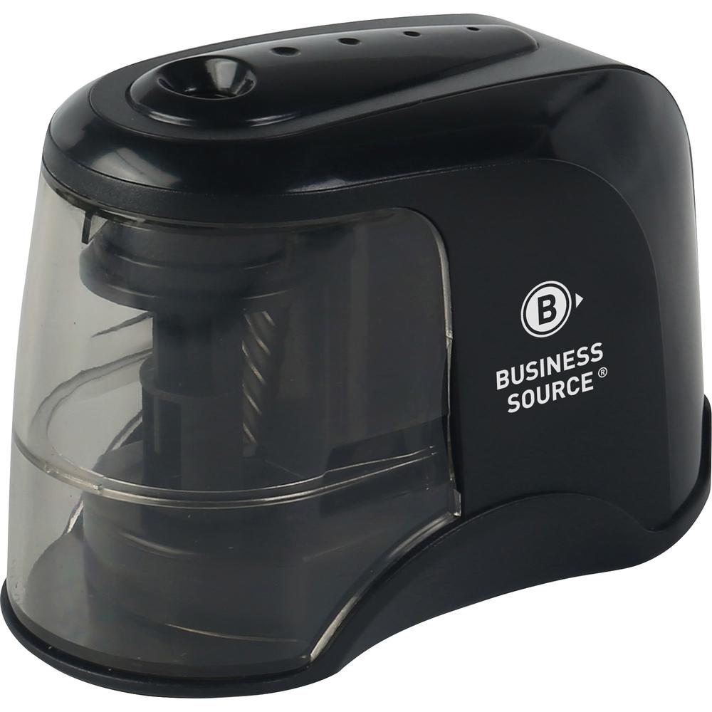 Business Source 2-way Electric Pencil Sharpener - AC Adapter Powered - Steel Alloy, ABS Plastic - 1 Each. Picture 1