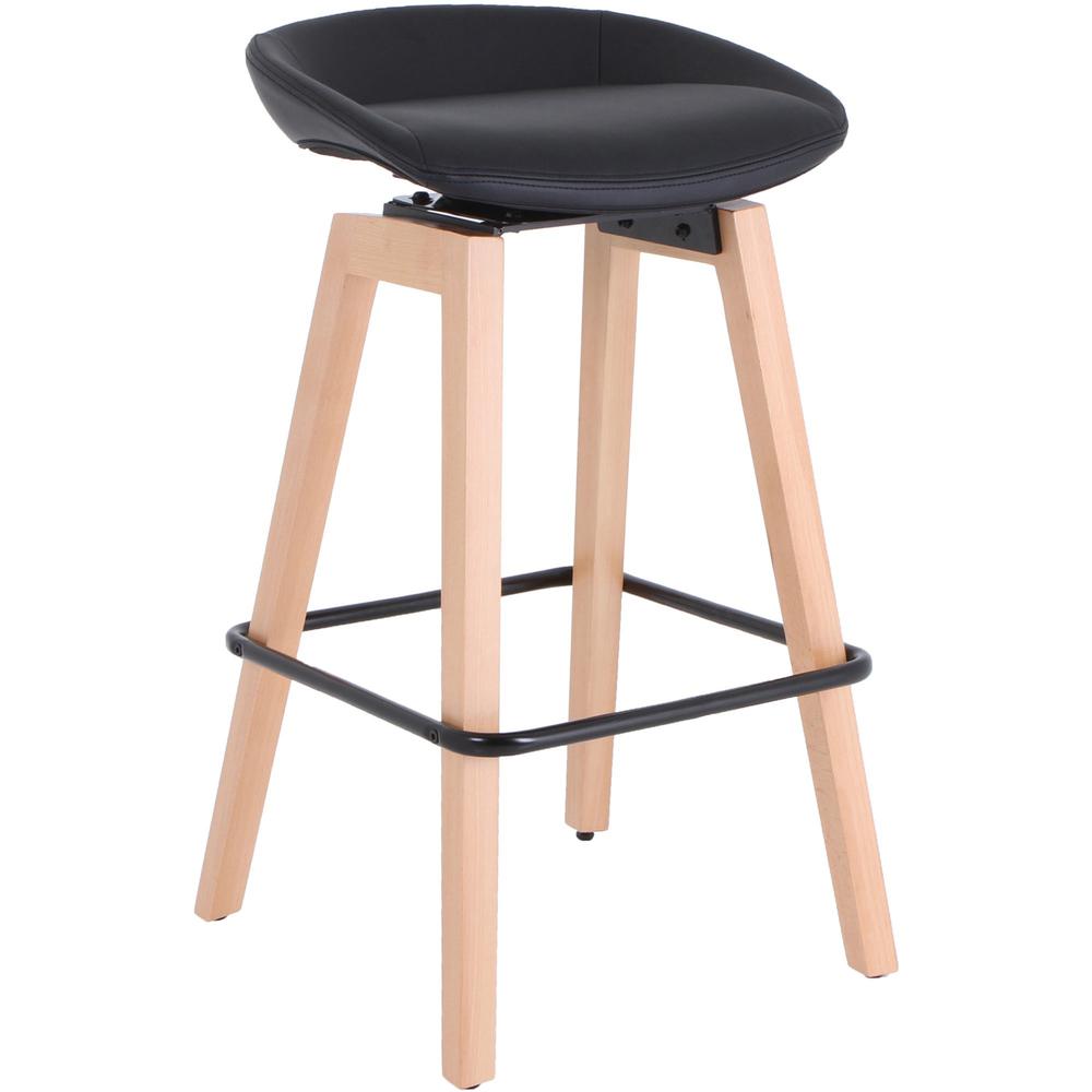Lorell Modern Low-Back Stool - Black - 1 Each. Picture 1