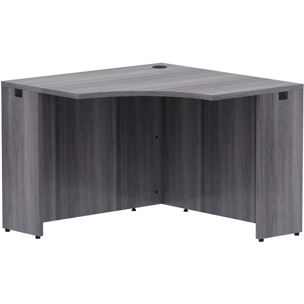 Lorell Essentials Series Corner Desk - 42" x 24"29.5" Desk, 1" Top - Finish: Weathered Charcoal Laminate. Picture 1