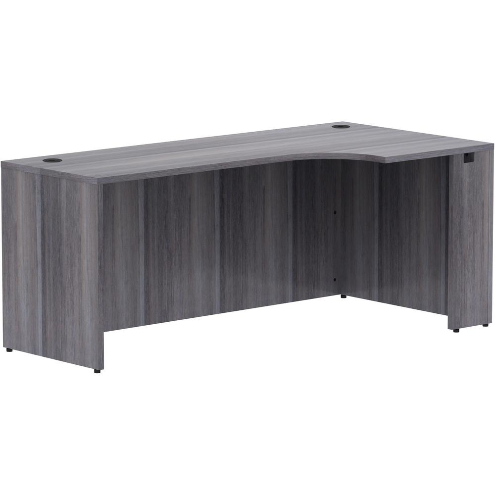 Lorell Essentials Seriese Right Corner Credenza - 72" x 36" x 24"29.5" Credenza, 1" Top - Finish: Weathered Charcoal Laminate. Picture 1