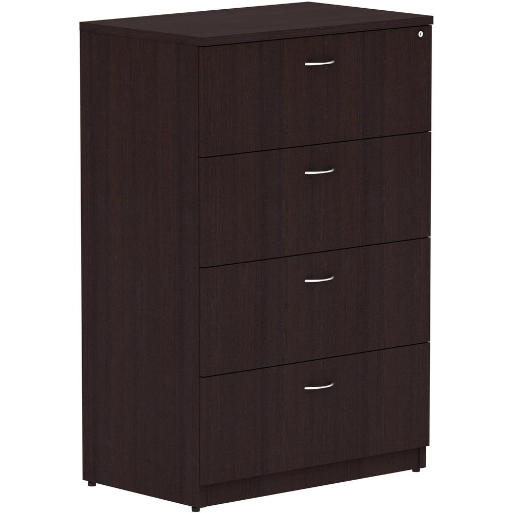 Lorell Essentials Series 4-Drawer Lateral File - 35.5" x 22"54.8" Lateral File, 1" Top - 4 x File Drawer(s) - Finish: Espresso Laminate. Picture 1